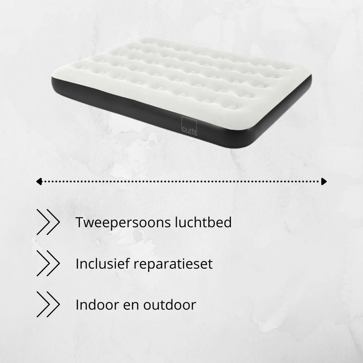 Orange85 Luchtbed - Tweepersoons - Met Reparatieset - Zwart - Grijs - Afbeelding 2