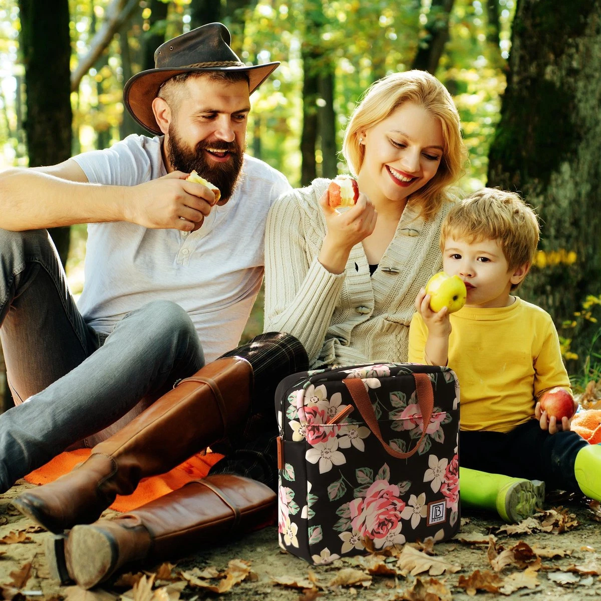 Brisby 4 Laags Geïsoleerde Koeltas - Lunchtas 7 Liter - Bloemetjes - Afbeelding 4