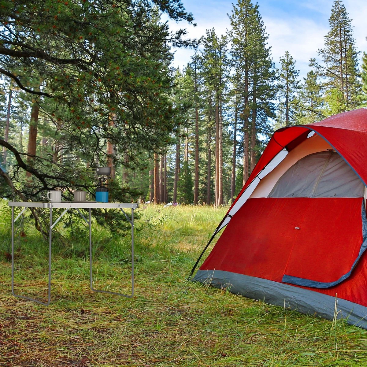 Relaxdays Campingtafel Inklapbaar - Aluminium Klaptafel - Vouwtafel Camping - Koffermodel - Afbeelding 2