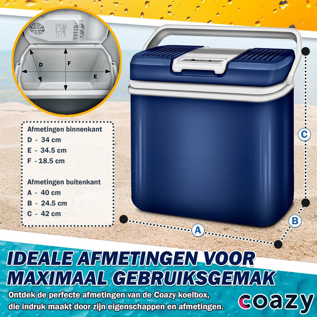 Coazy Koelbox 24L Elektrisch 12v 230 Volt - Met ECO Modus Voor Auto & Camping - Elektrische Frigobox Klein - Verkoelt En Verwarmt - Eco Modus - MiniBar - Electrische Mini Koelkast - Afbeelding 5
