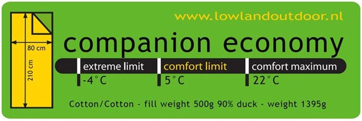 LOWLAND OUTDOOR® Donzen Slaapzak - Companion Economy - 210x80 Cm - Rood - Afbeelding 10