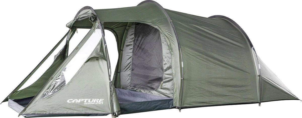 Capture Outdoor, 3-Man XXL Tent "Seikan XTR-3", Voor 3 XXL Personen, 215x400x155cm, DeLuxe Tent En Canvas, "Airflow System", … - Afbeelding 3
