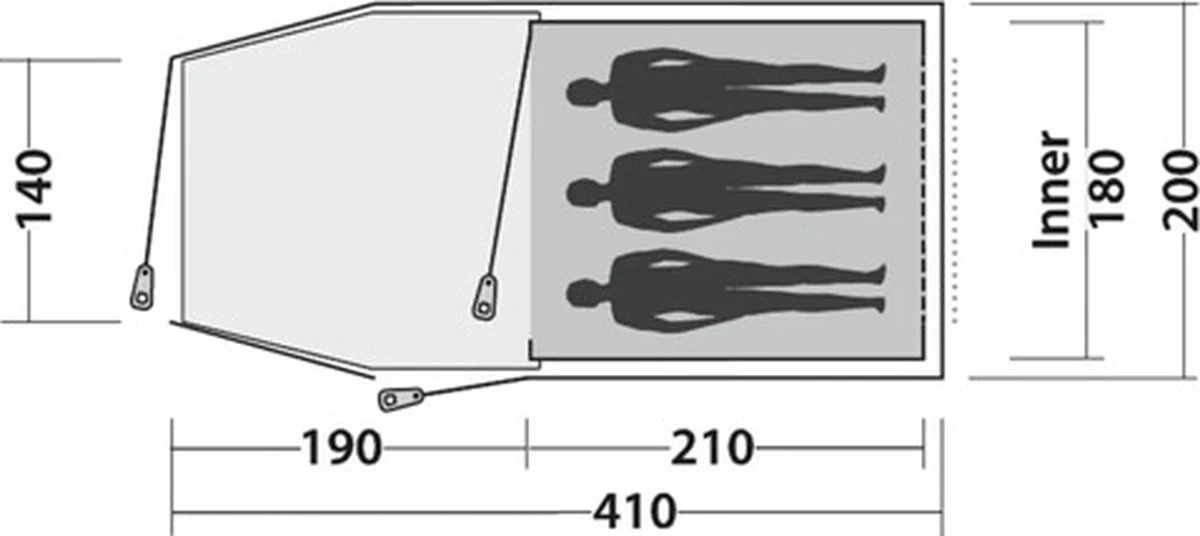 Easy Camp Tunneltent 4-persoons Spirit 300 Staalgrijs En Blauw - Afbeelding 2