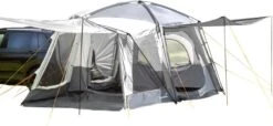 Skandika Pitea XL CROSS Tent – Koepeltenten - Autotent – Campingtent Voor SUV, Caddy, Auto, CUV - Voor Max. 4 Personen – Vrijstaand – Met/zonder Slaapcabine – Max. Stahoogte 230 Cm – 3000mm Waterkolom - 475 X 290 X 230 Cm (LxBxH) – Kamperen - Grijs