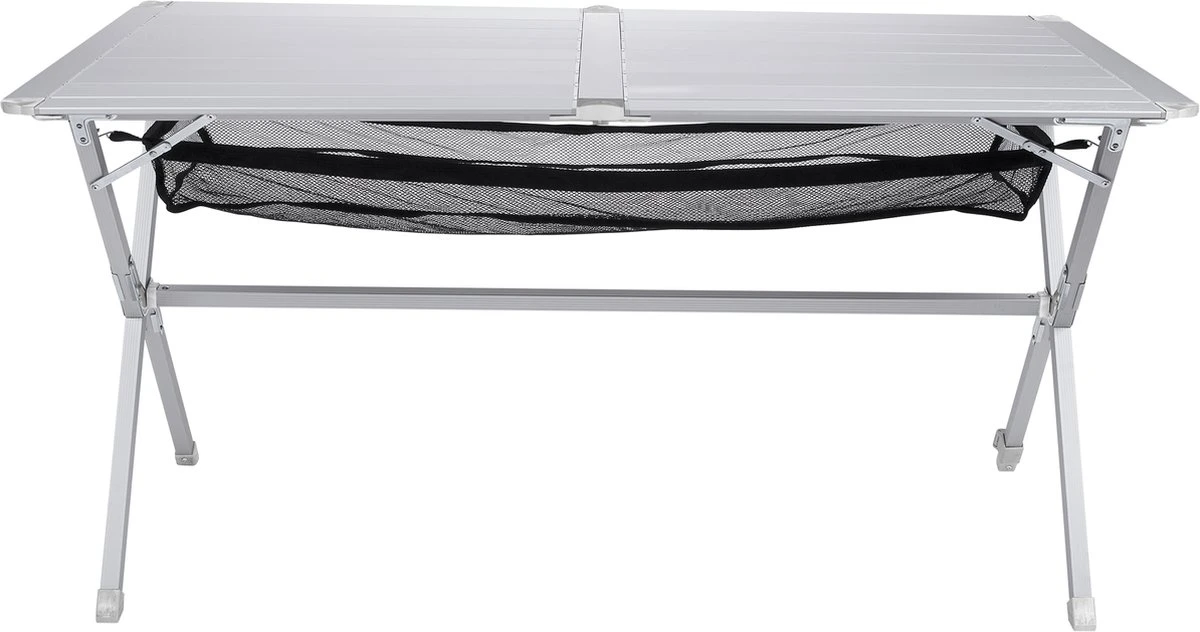 Campart Campingtafel XL TA-0806 - Opvouwbaar, Lichtgewicht En Met Verstelbare Poten - Kampeertafel Inklapbaar Inclusief Opbergtas - 140 X 80 X 70 Cm - Wit - Afbeelding 2