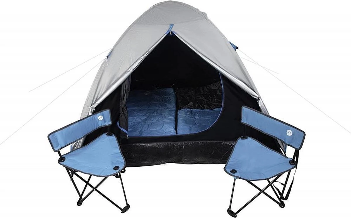 MaxxSport Camping Set - 2 Persoons - Tent + Slaapzakken + Campingstoelen - 200x190x120cm - Afbeelding 2