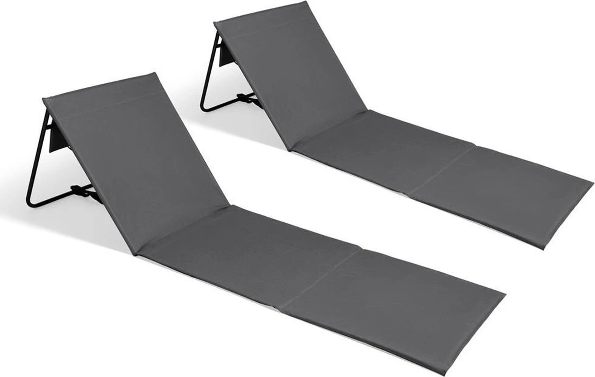 Intimo Strandmat - 2 Stuks - Grijs - 100x51x41cm