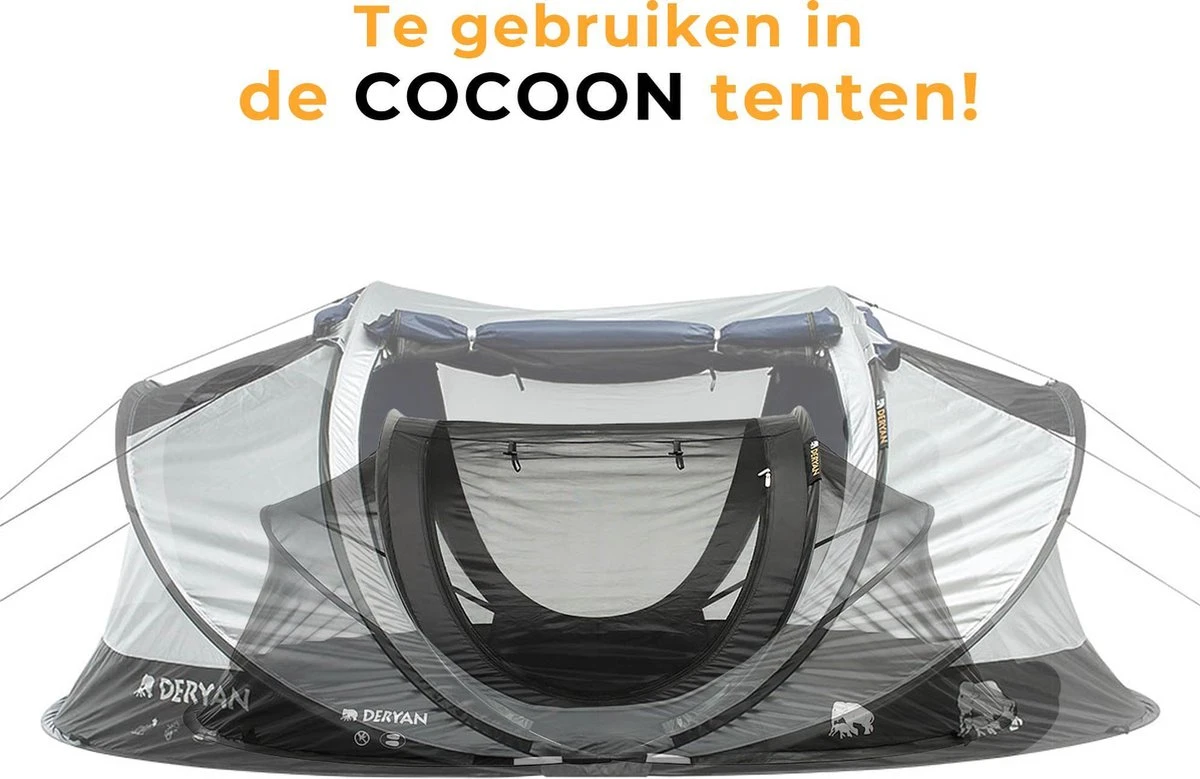 Deryan Luxe Pop-up Reisklamboe - Lichtgewicht 2 Persoons Klamboe – Geimpregneerd - Slaapcompartiment Voor Tent - Binnentent - Afbeelding 8