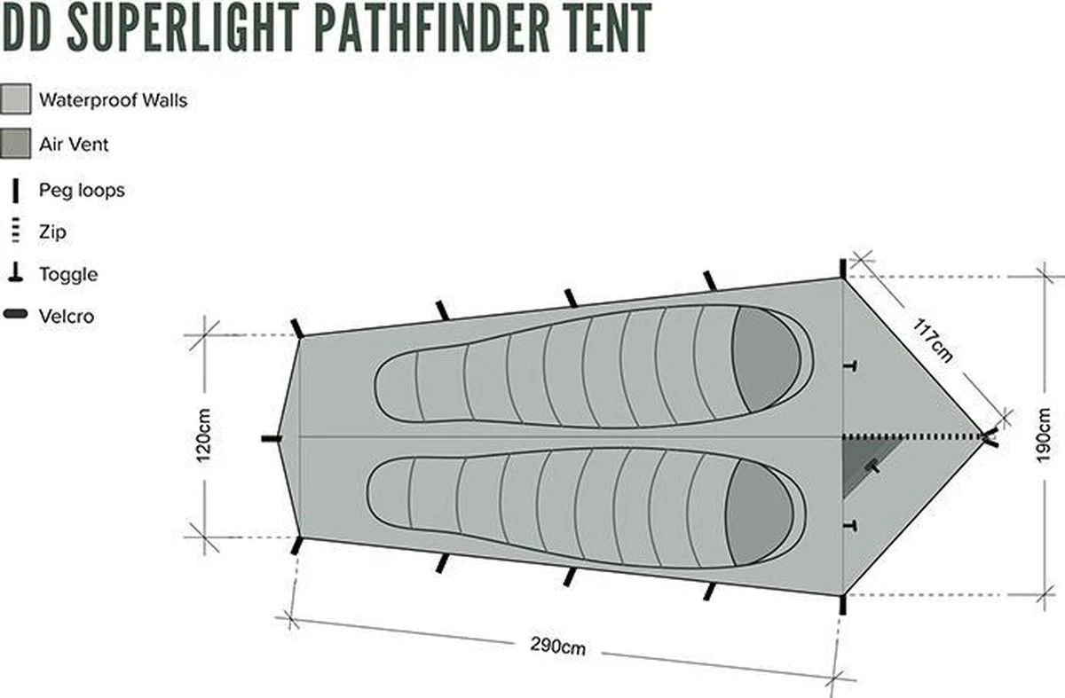 Dd Superlight Pathfinder Tent - Groen - 2 Persoons - Afbeelding 2