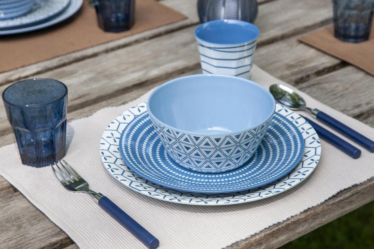 Bo-Camp - Servies - Mix & Match- 16-Delig - Blauw - Afbeelding 12