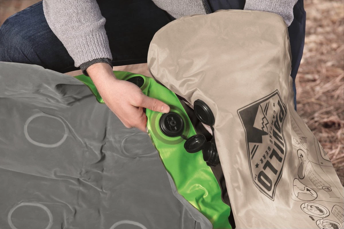 Bestway 1-Persoons Luchtbed Roll & Relax - 188 X 99 X 22 CM - Incl. 3-in-1 Reistas, Kussen En Handpomp - Binnen 50 Sec Opgeblazen - Binnen- En Buitengebruik - Afbeelding 8