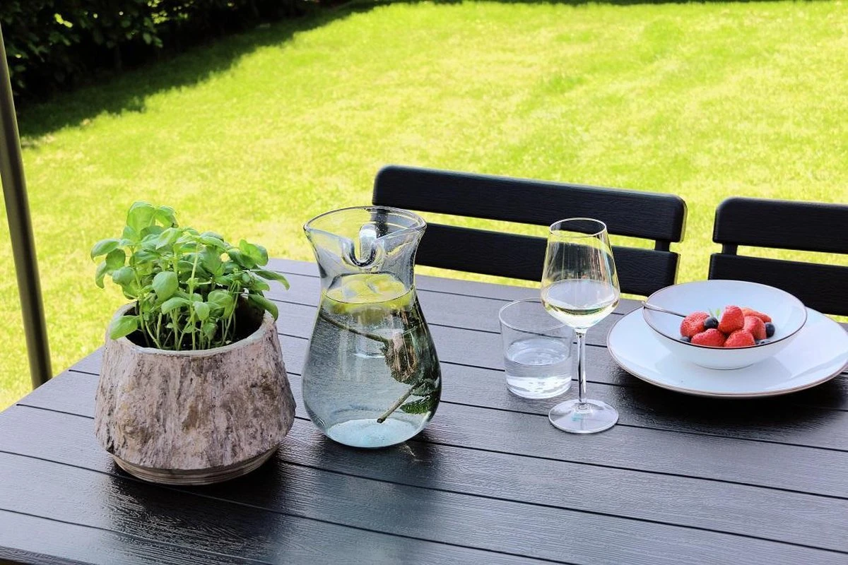 ERRO Vouwtafel - Houtlook - 180x74cm - Zwart - Afbeelding 4