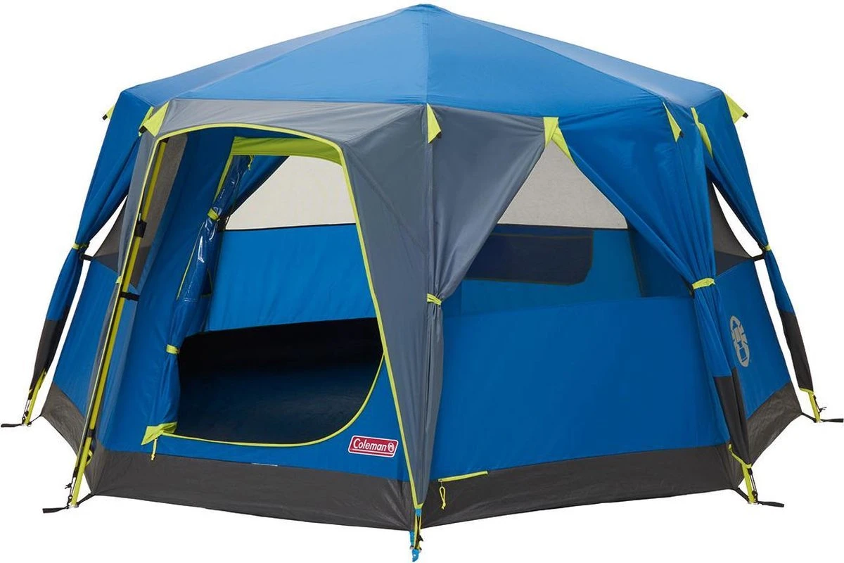 Coleman OctaGo Tent - Festival - 3-Persoons - Blauw/lime - Afbeelding 2