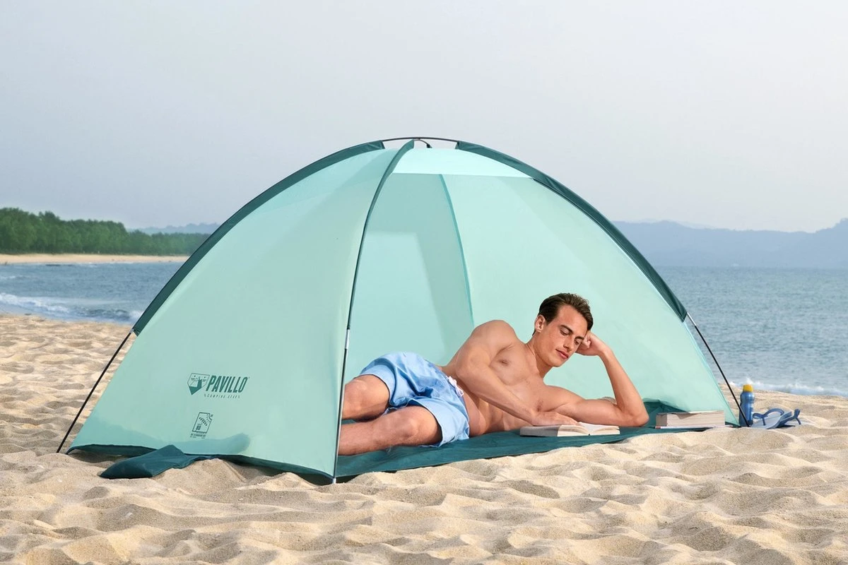 Bestway Strandtent - Pavillo - 2-Persoons - UV80 Zonbescherming - Incl. Tentharingen - Zandzakken Voor Stabiliteit - 200 X 120 X 95 CM - Afbeelding 10