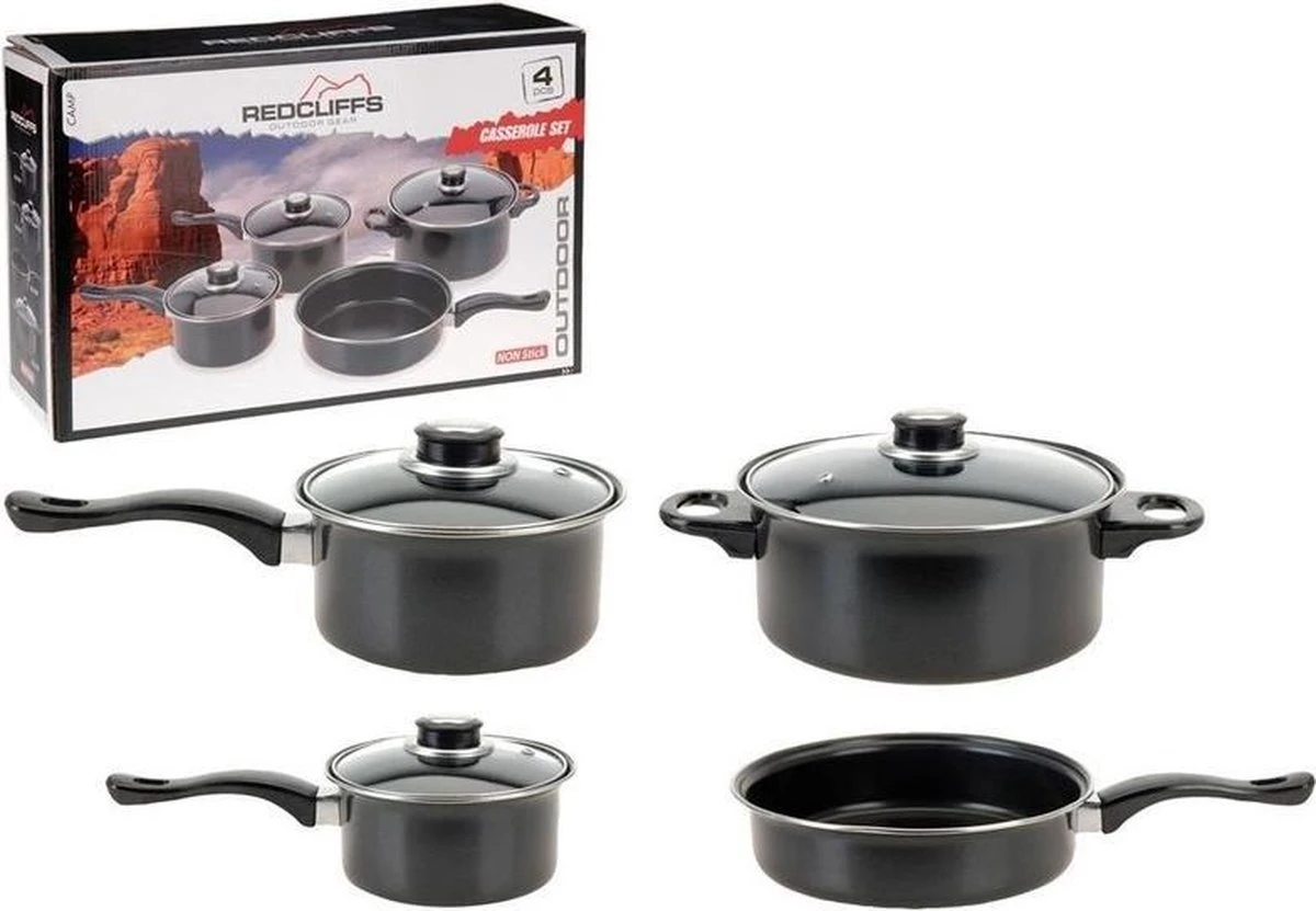 Camping/Outdoor/Reis Pannenset Aluminium 7-delig - Kampeerspullen - Camping Benodigdheden/accessoires