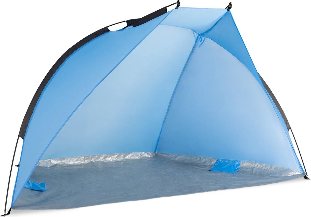 Navaris Windscherm Voor Het Strand - Zon- En Windbescherming Voor Drie Personen - Pop-up Speeltent Met UV- Bescherming - Beach Shelter Met Draagtas - Afbeelding 6