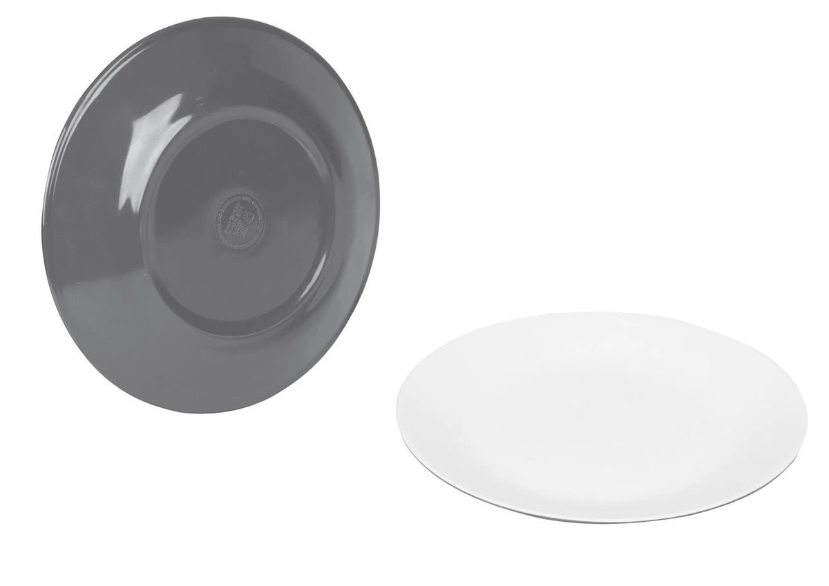 Bo-Camp Servies - Campingbord - 100% Melamine - 16-delig - Grijs - Afbeelding 2