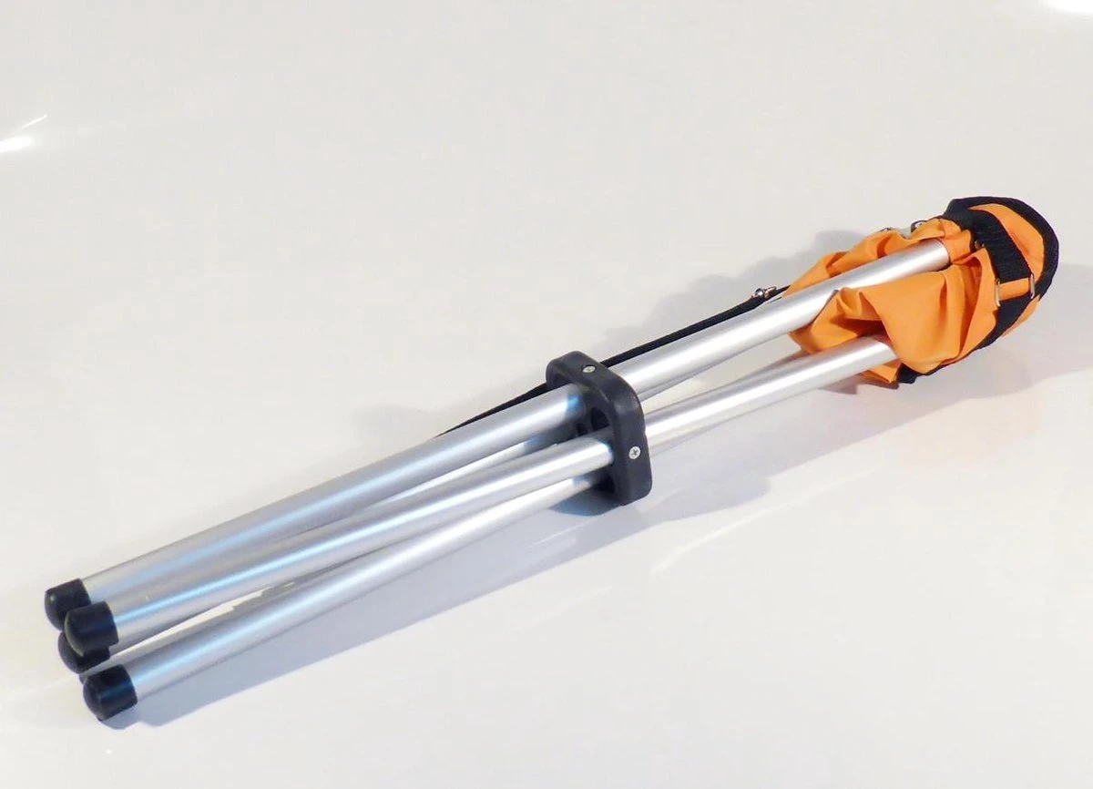 Campusit Lichtgewicht Camping / Vis Krukje - 4-poot - Aluminium - Oranje - Afbeelding 2