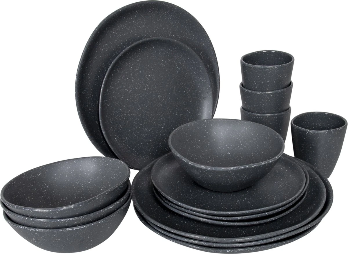 Bo-Camp Urban Outdoor - Servies - Hoxton - 16-Delig - Grijs