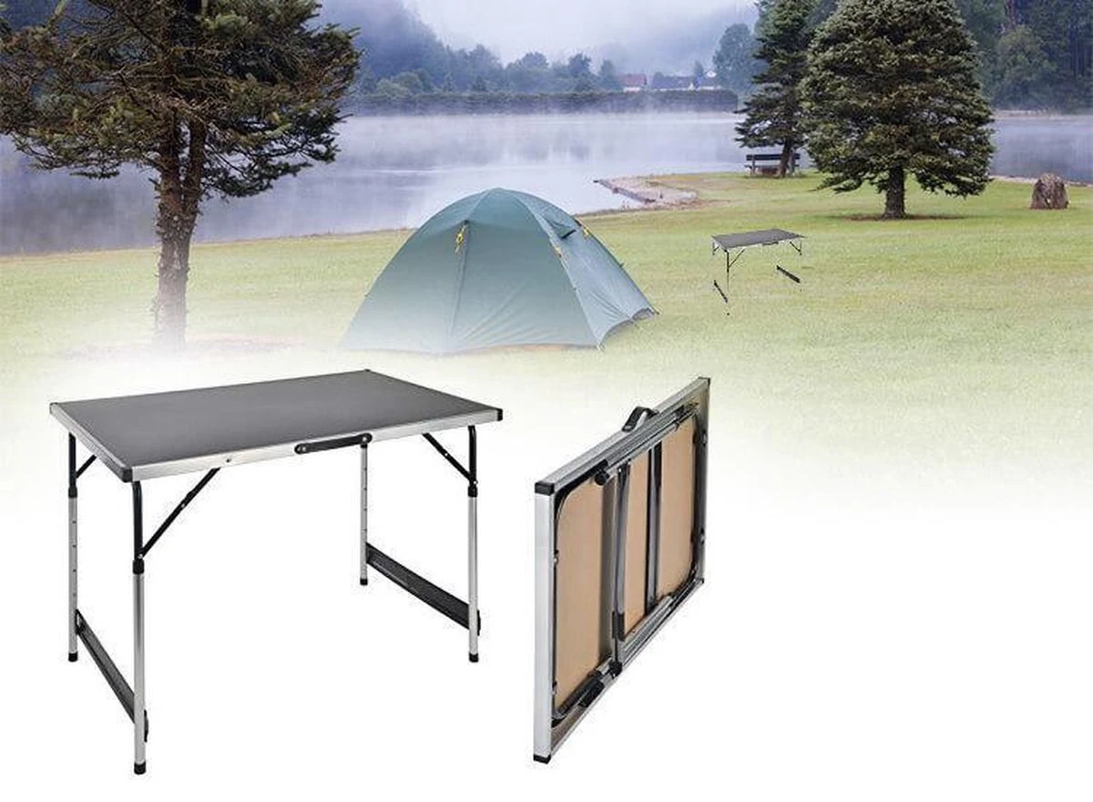 Hi Opvouwbare Campingtafel - 100 X 60 X 73-94 Cm - Afbeelding 3