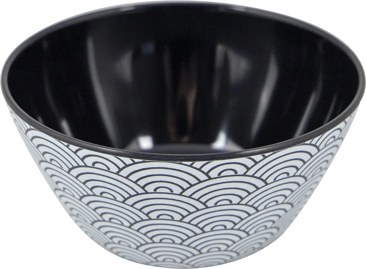 Bo-Camp Servies - Mix & Match - 16 Delig - Zwart/Wit - Afbeelding 2