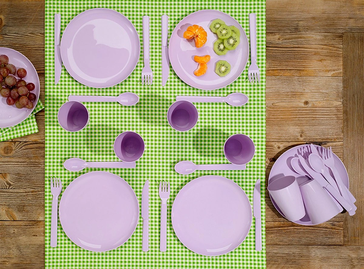 Campingservies - Picknick Bestek - 31 Delig - 6 Personen - Mintgroen - Afbeelding 2