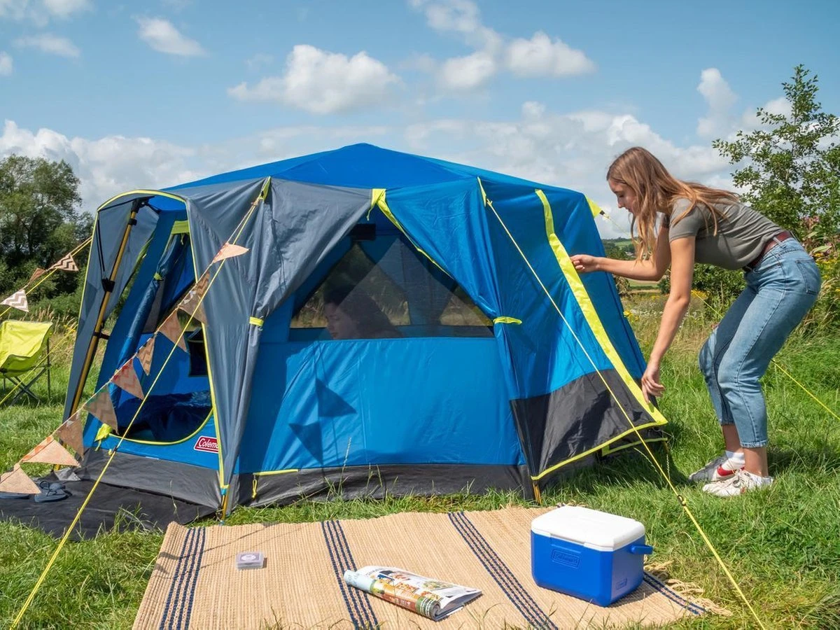 Coleman OctaGo Tent - Festival - 3-Persoons - Blauw/lime - Afbeelding 4