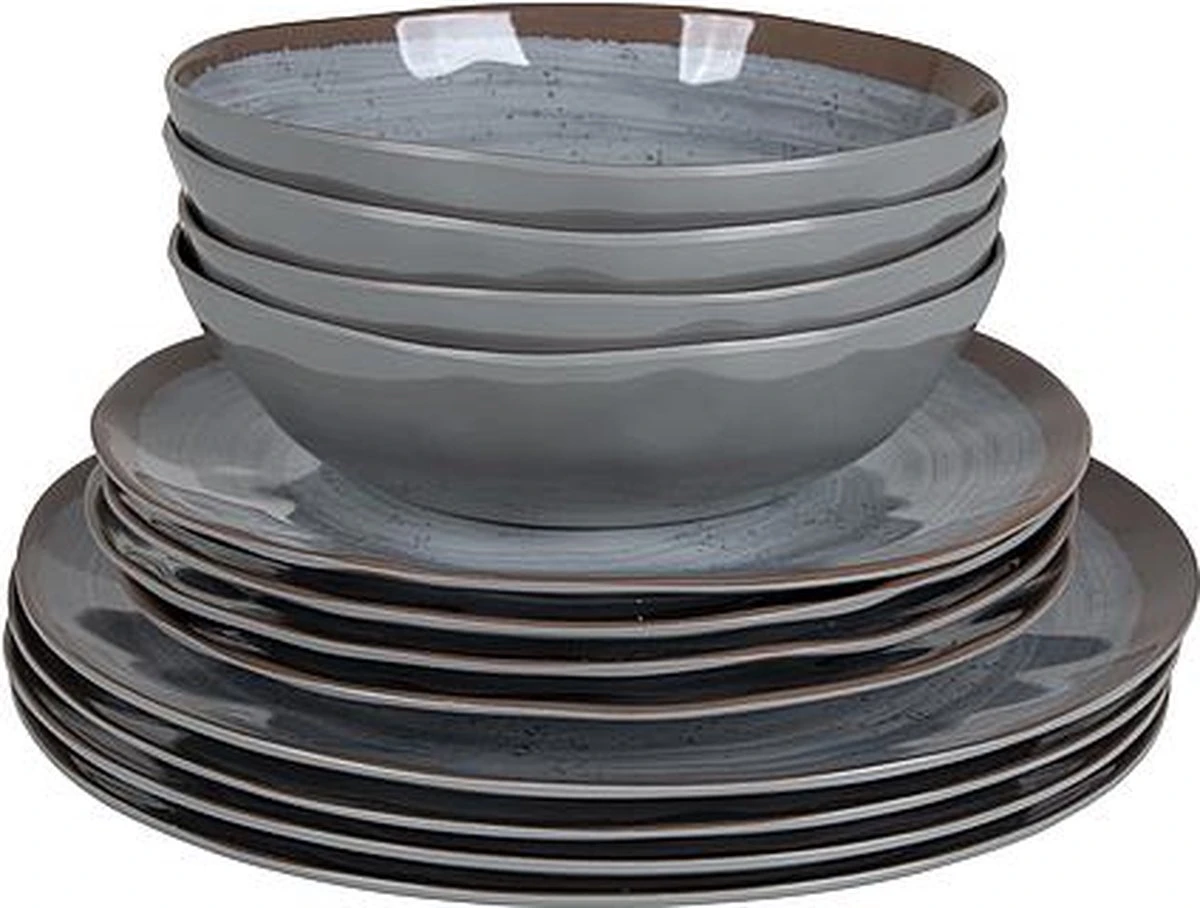 Bo-Camp Servies - Halo - 12-delig - Grijs - Afbeelding 13