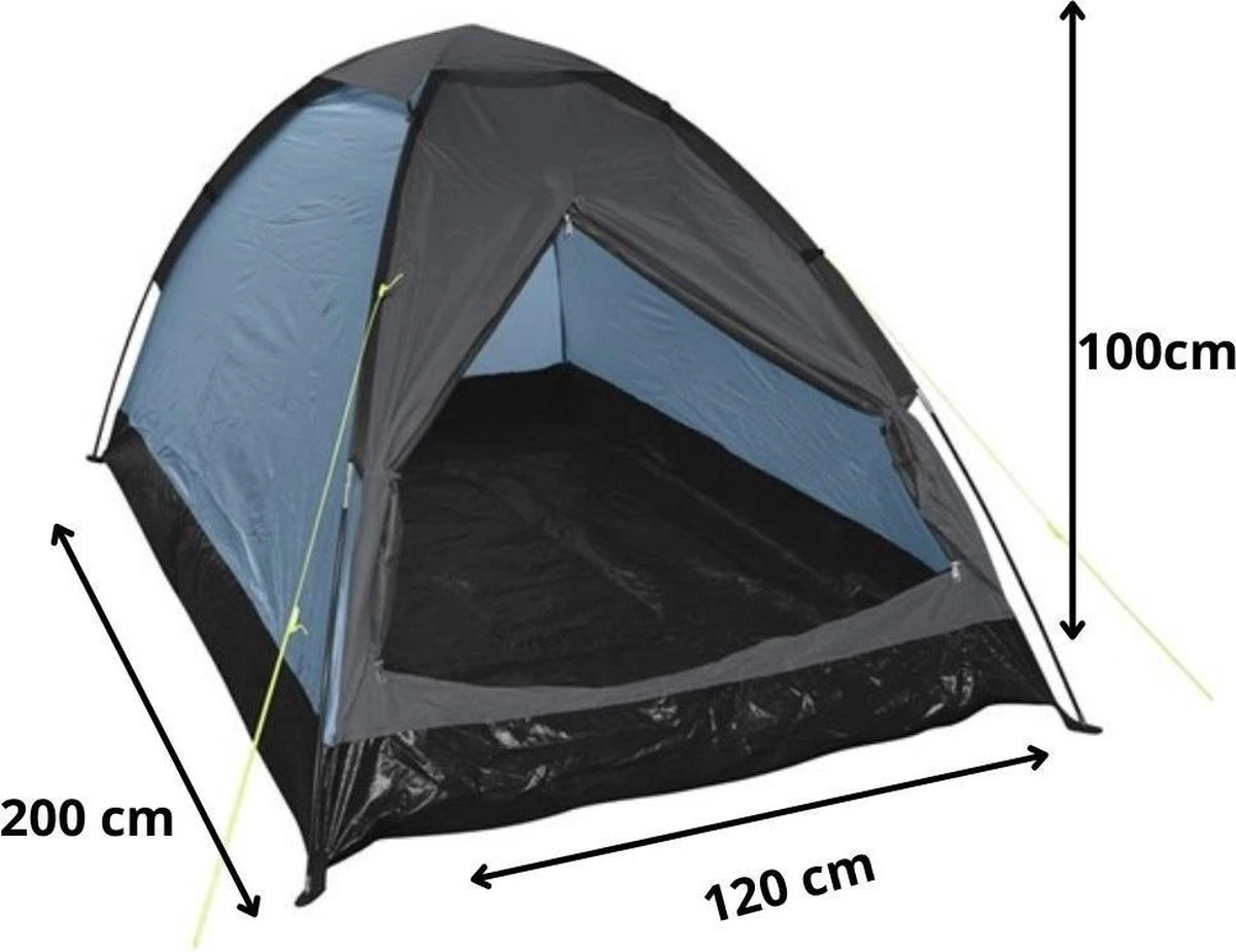 Orange85 Tent - 1 Persoons - Festivaltent - Blauw - Glow In The Dark - 200x120x100 Cm - Polyester - Afbeelding 4