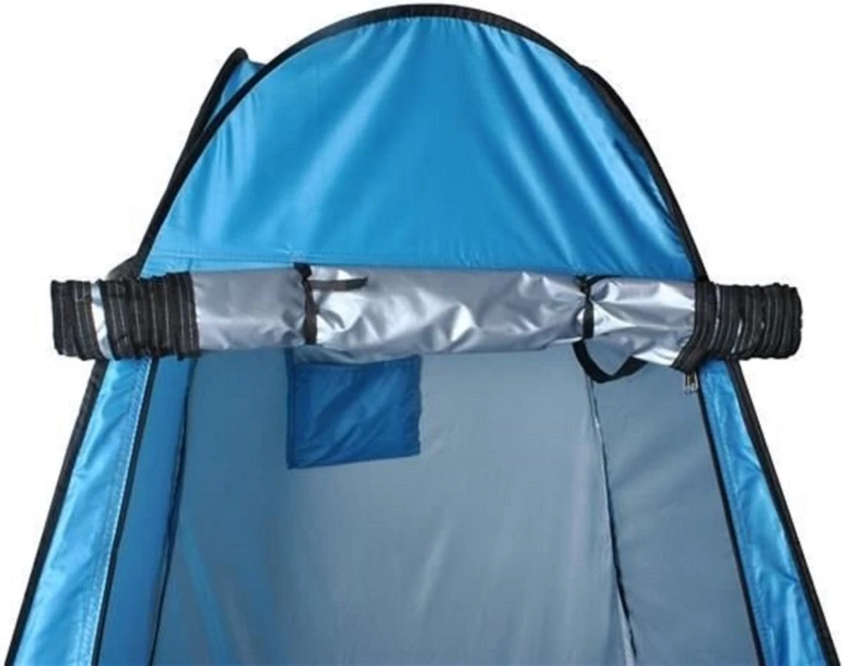 Merkloos 4 In 1 Pop-up Douchetent Voor Omkleden, Douchen, Toilet En Opslag - 1 Persoons Tent - Camping Douche En Omkleedtent - Inclusief Haringen En Draagtas - 190 X 110 X 110 Cm Blauw - Afbeelding 8