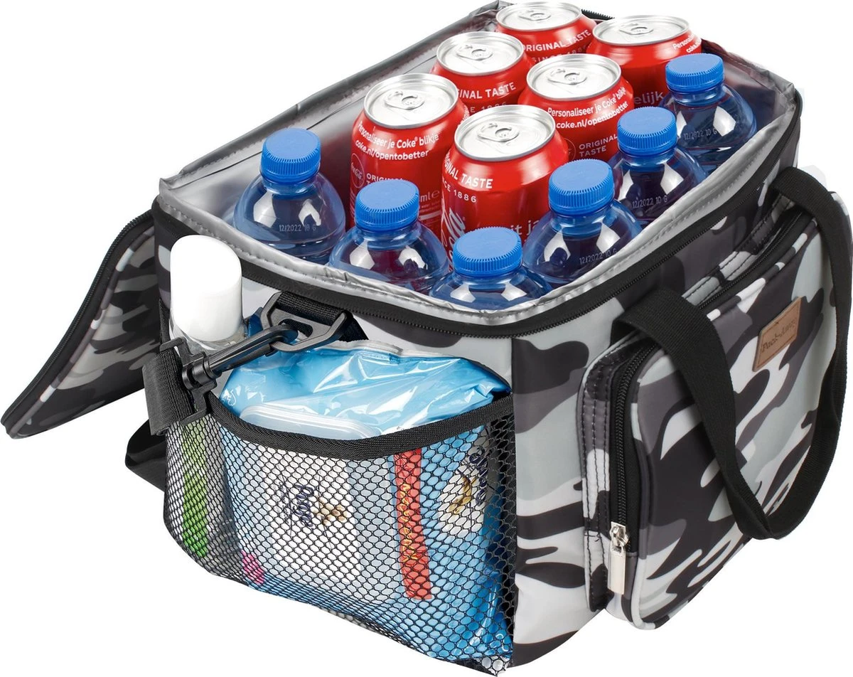 Packaway 4 Laags Geïsoleerde Koeltas - Lunchtas 15 Liter - Camouflage Grijs - Afbeelding 4