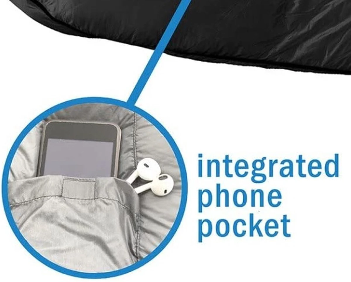 HikeMeister Mummy Slaapzak 1600 Gram - Kamperen - Zwart - Ca. 220 X 80 Cm - Met Binnenzak - Comfortzone: 0-15 Graden - Draagtas - Afbeelding 5