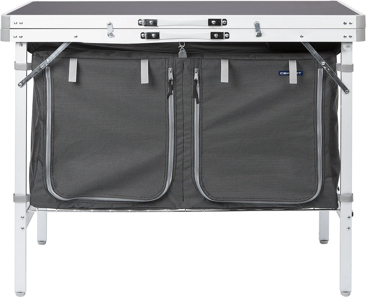 Campart Campingkeuken KI-0757 – Complete Keuken En Campingkast – Opvouwbaar En Inclusief Draagtas - Grijs - Afbeelding 8