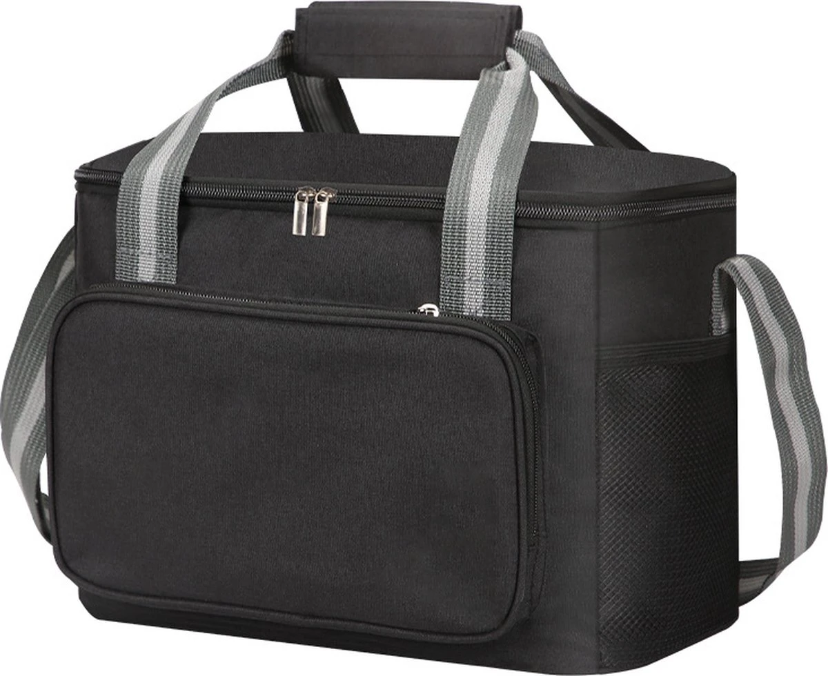 IBright Koeltas Opvouwbaar 15 Liter - 4 Laags Geïsoleerde Lunchtas - Waterdicht - Zwart