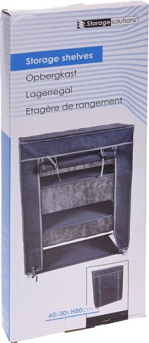 Merkloos GARDEROBE KAST - 3 SCHAPPEN - 60X30X80 CM - Afbeelding 5