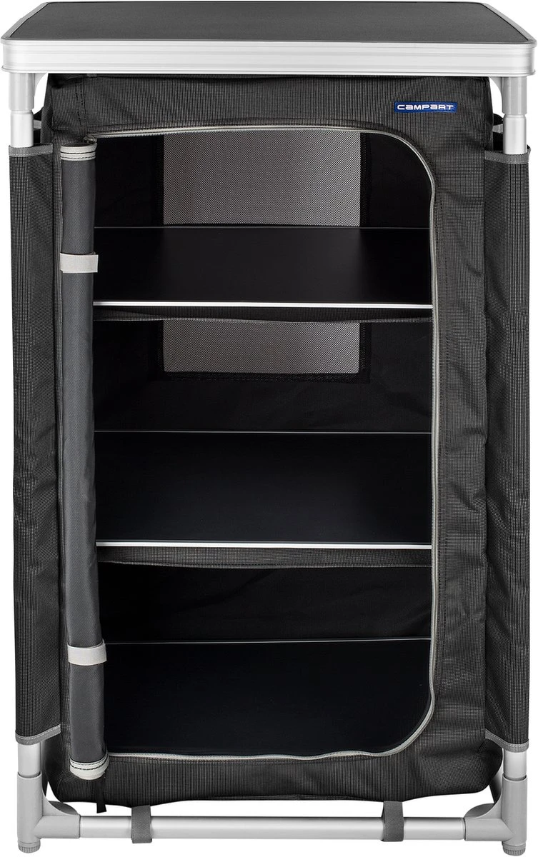 Campart Campingkast CU-0719 – Opvouwbaar En Verstelbaar - 4 Verstelbare Poten - 3 Lagen - Aluminium Frame - Grijs - Afbeelding 10