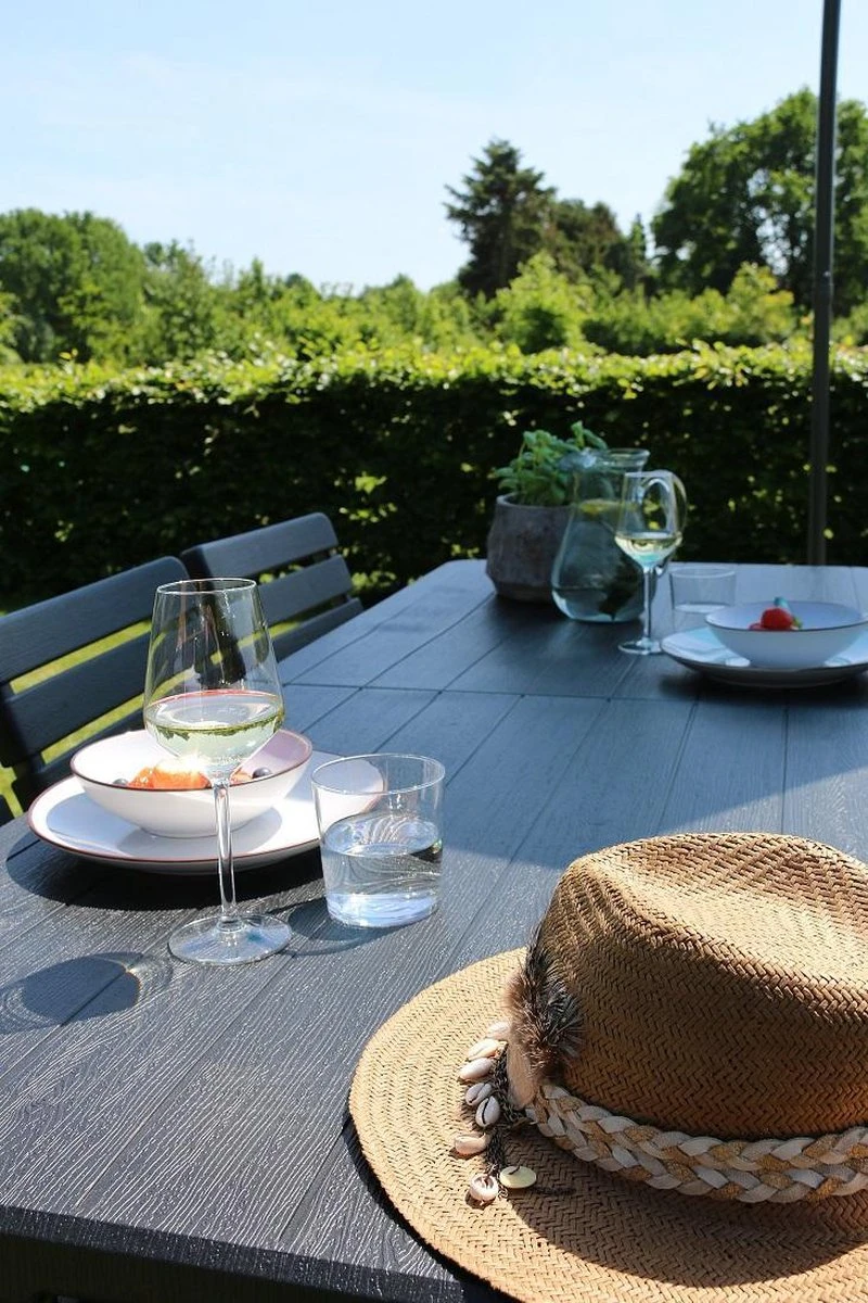 ERRO Vouwtafel - Houtlook - 180x74cm - Zwart - Afbeelding 5