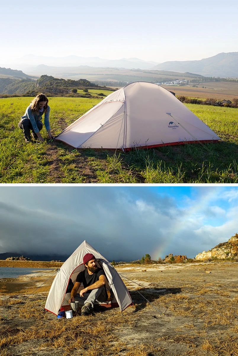 Cloud Up 3 Upgraded - Naturehike® - Tent 3 Persoons - Lichtgewicht Tent - Incl. Grondzeil - 20D 4000MM - Outdoor Kampeertent - Waterdicht - Hiking & Wandelen - Afbeelding 5