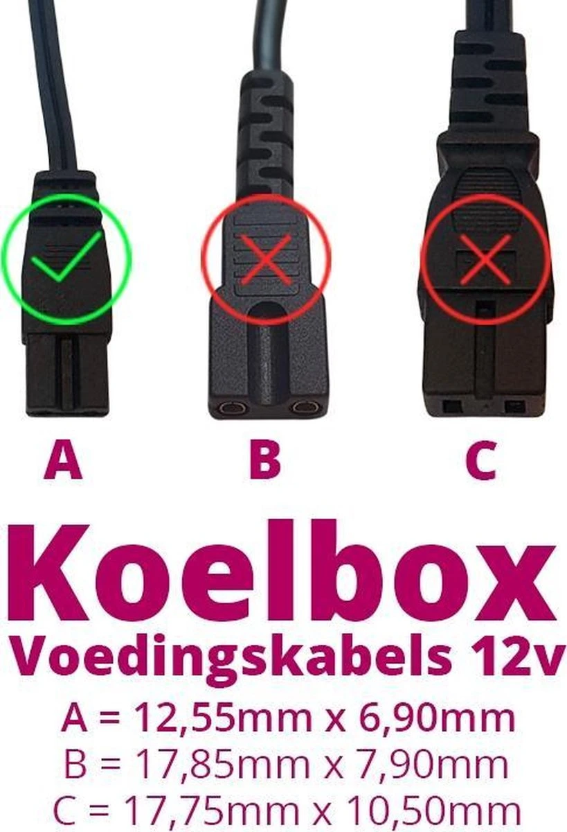 Merkloos Koelboxkabel 12V Voedingskabel Koelbox - 2 Meter - Afbeelding 3