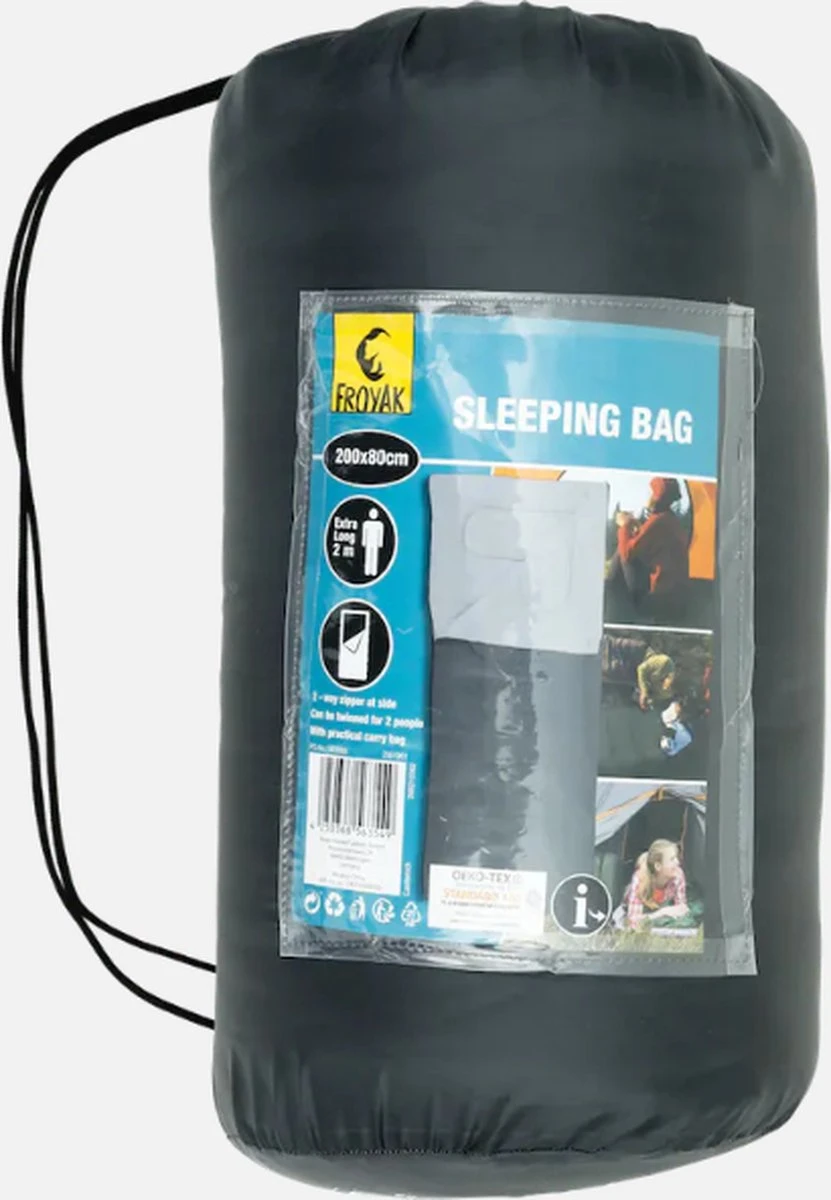 Froyak Sleeping Bag Groen 200 X 80 Cm Een Person - Afbeelding 2