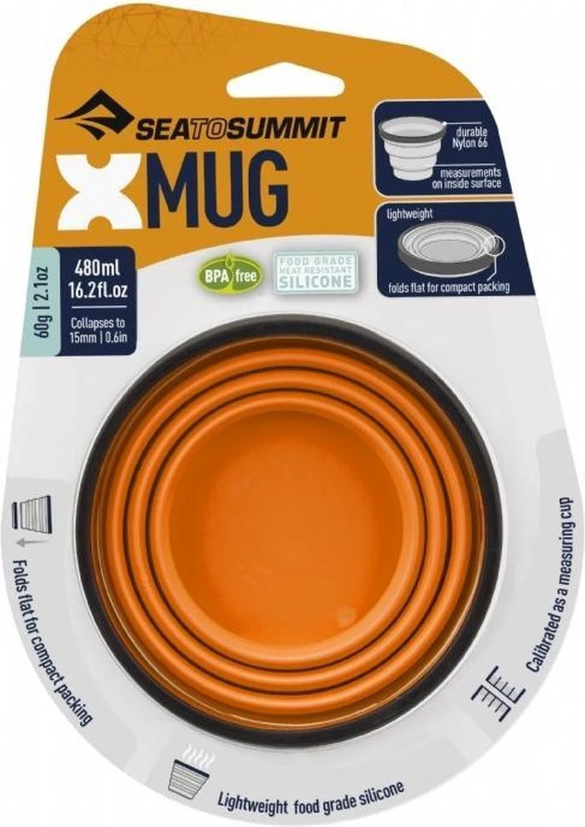 Sea To Summit X-Mug - Campingservies Inklapbaar - Mok - Oranje - 110mm - Afbeelding 3