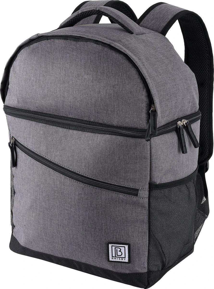 Brisby 4 Laags Geïsoleerde Koeltas Rugzak - 25 Liter - Met Handige Vakken Voor Bestek En Essentials - Waterafstotend Materiaal - Donkergrijs - Afbeelding 2