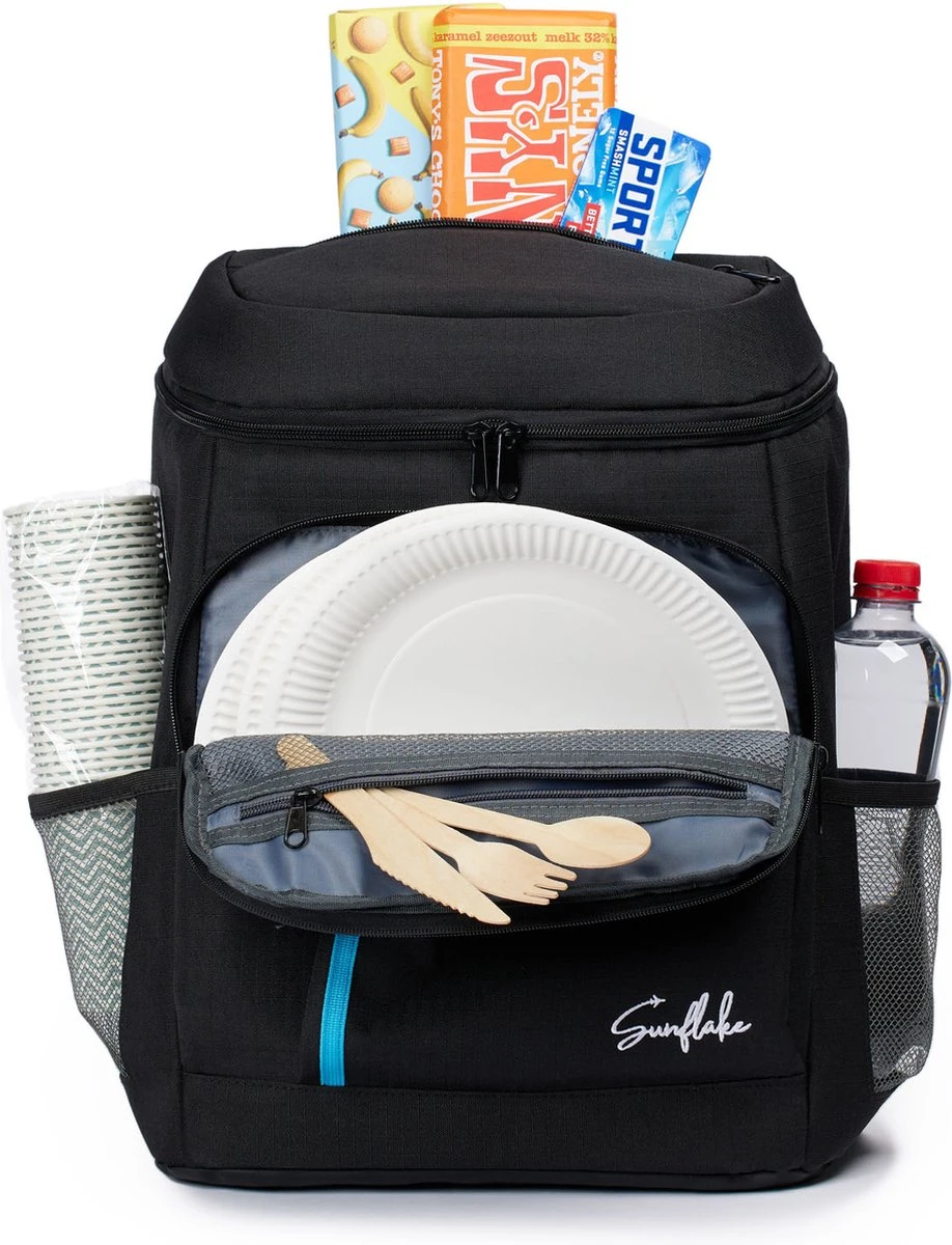 Sunflake Koelrugzak - Lunchtas - Koeltas Backpack Voor Dames & Heren - Zwart - Afbeelding 9