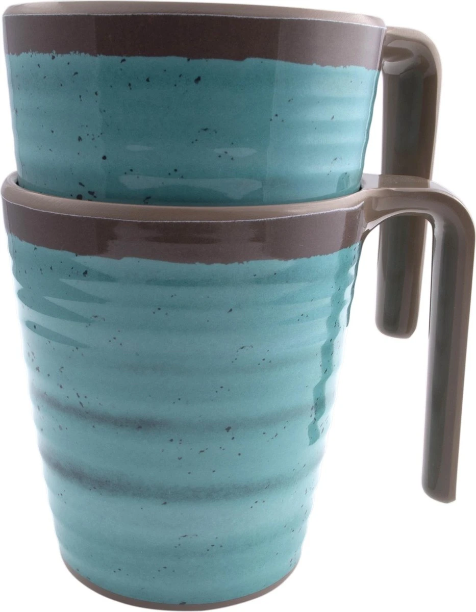 Bo-Camp - Mok - Halo - L - 4 Stuks - Aqua - Afbeelding 2