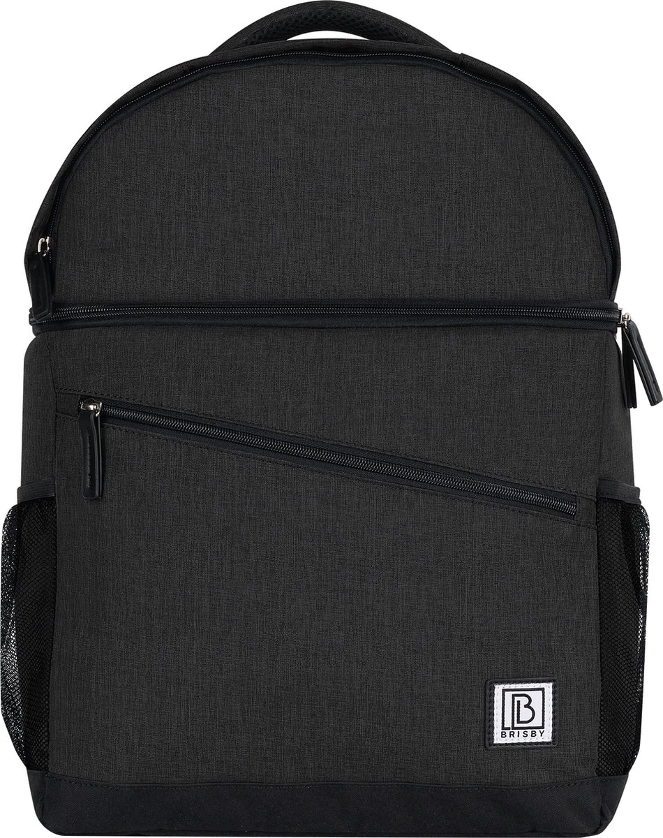 Brisby 4 Laags Geïsoleerde Koeltas Rugzak - 25 Liter - Met Handige Vakken Voor Bestek En Essentials - Waterafstotend Materiaal - Zwart - Afbeelding 2