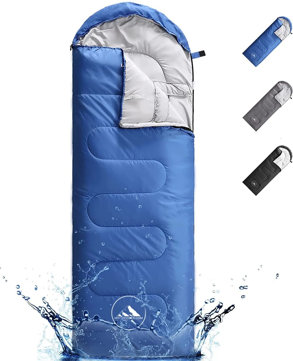 HikeMeister ® Mummy Slaapzak Kamperen Blauw Ca. 220 X 75 Cm Met Draagtas