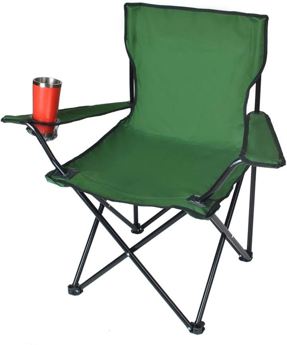 Campingstoel - Inklapbaar Visstoel - Vouwstoel - Comfortabel - Opvouwbaar Stoel - Max. 120 KG - Groen - Rheme - Afbeelding 5